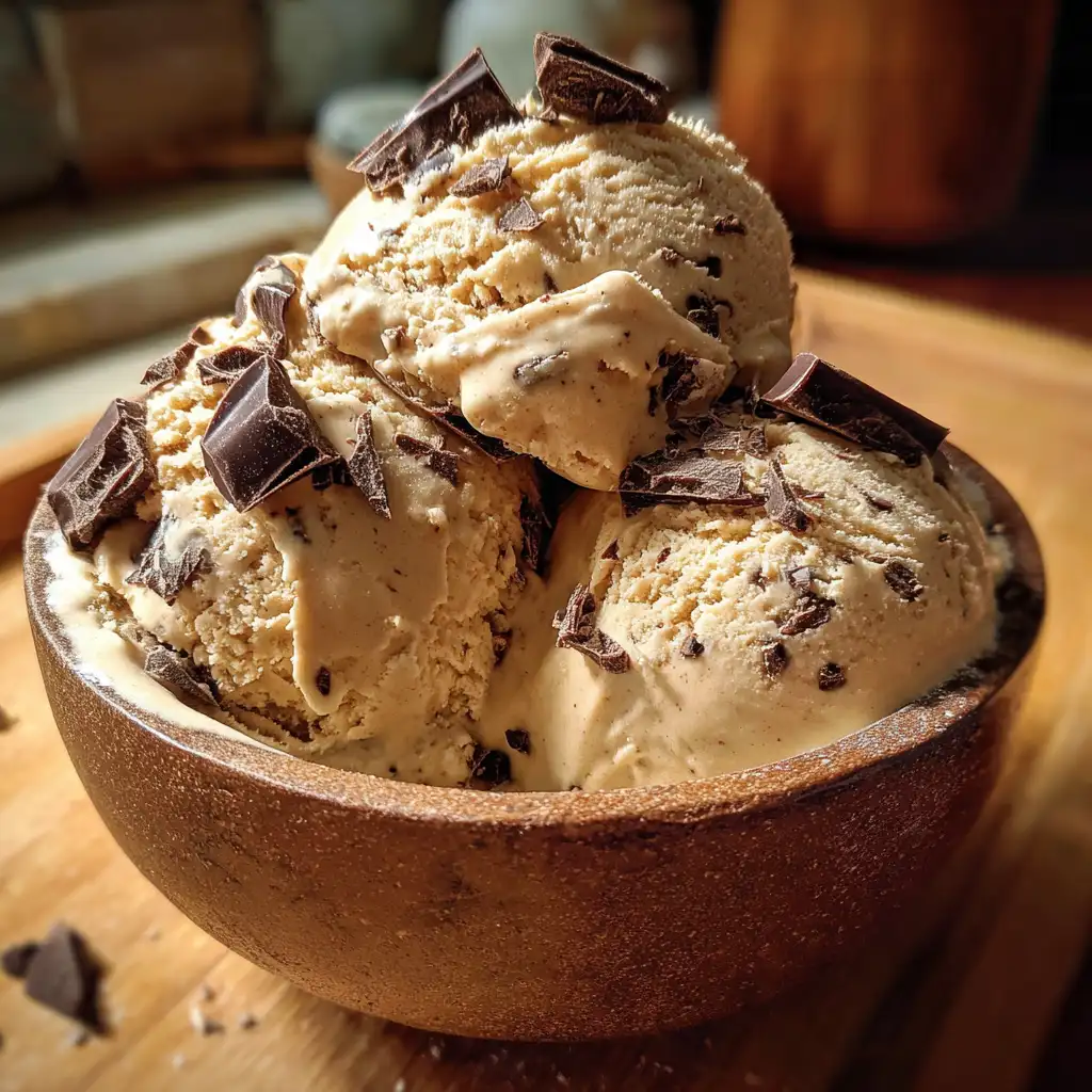 No-Churn Coffee Ice Cream with Chocolate Chunks is irresistible!