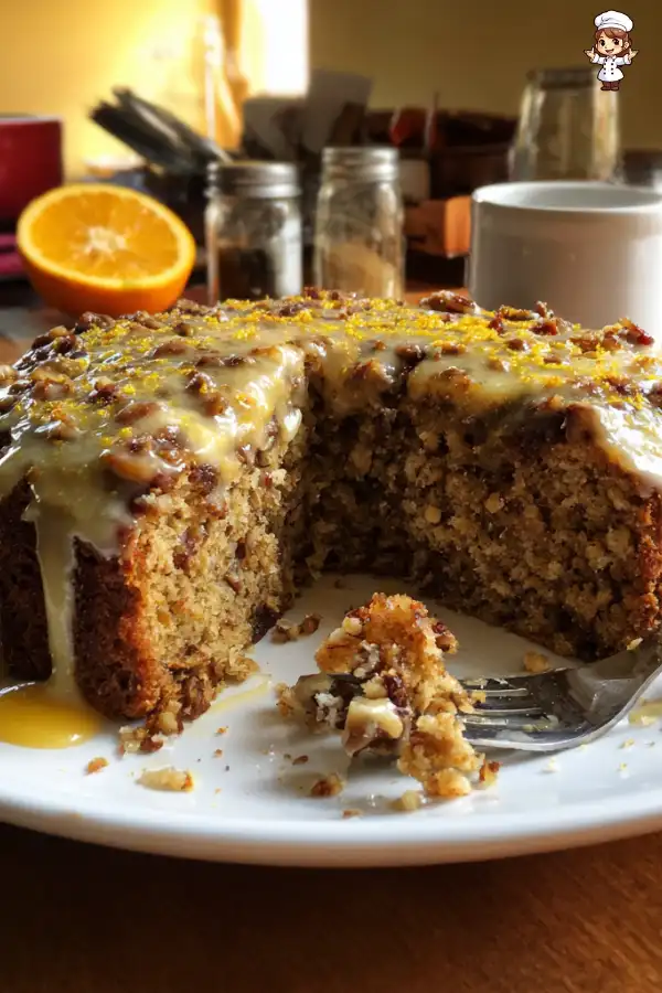 Spiced Date Walnut Cake with Orange Drizzle delights all!