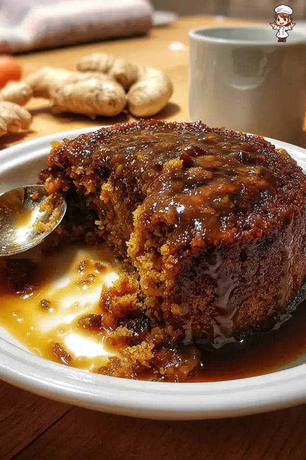 Warm Carrot and Date Pudding with Ginger Syrup delights all!