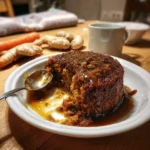Warm Carrot and Date Pudding with Ginger Syrup delights all!