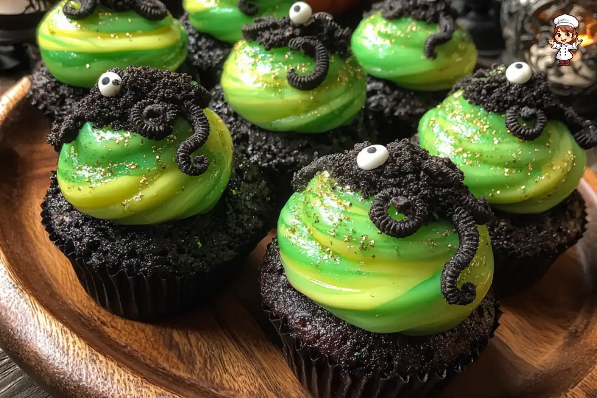 Witch Cauldron Cupcakes will enchant your Halloween party!