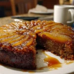 Gingerbread and Pear Upside-Down Cake featuring caramelized pears and spiced gingerbread.