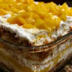 Delicious Mango Tiramisu dessert layered with mango and mascarpone cream