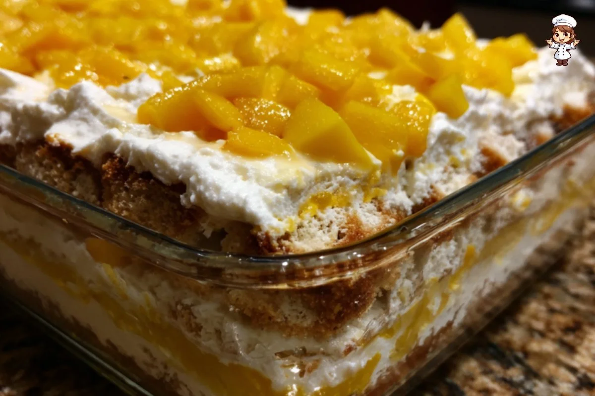 Delicious Mango Tiramisu dessert layered with mango and mascarpone cream