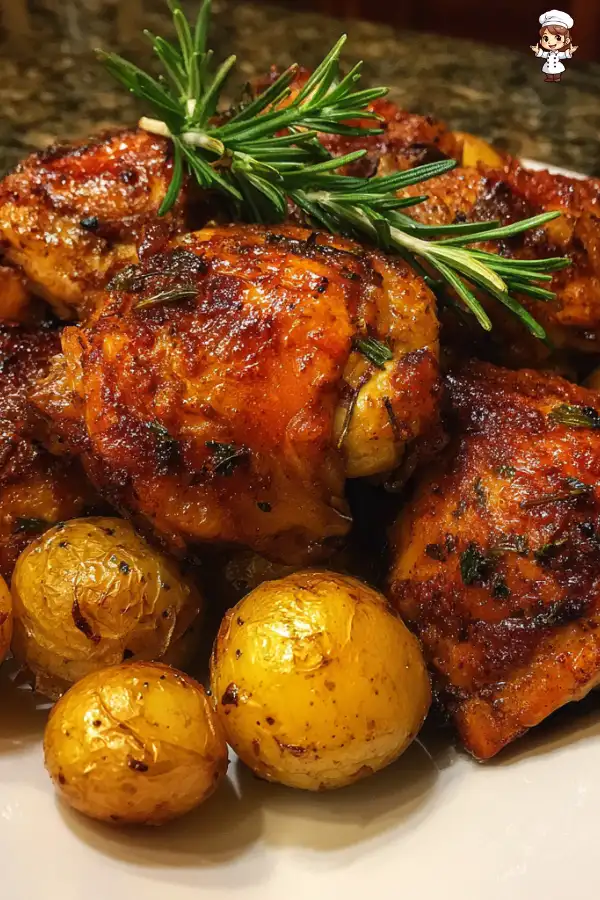 Air fryer chicken and potatoes recipe for a quick meal!