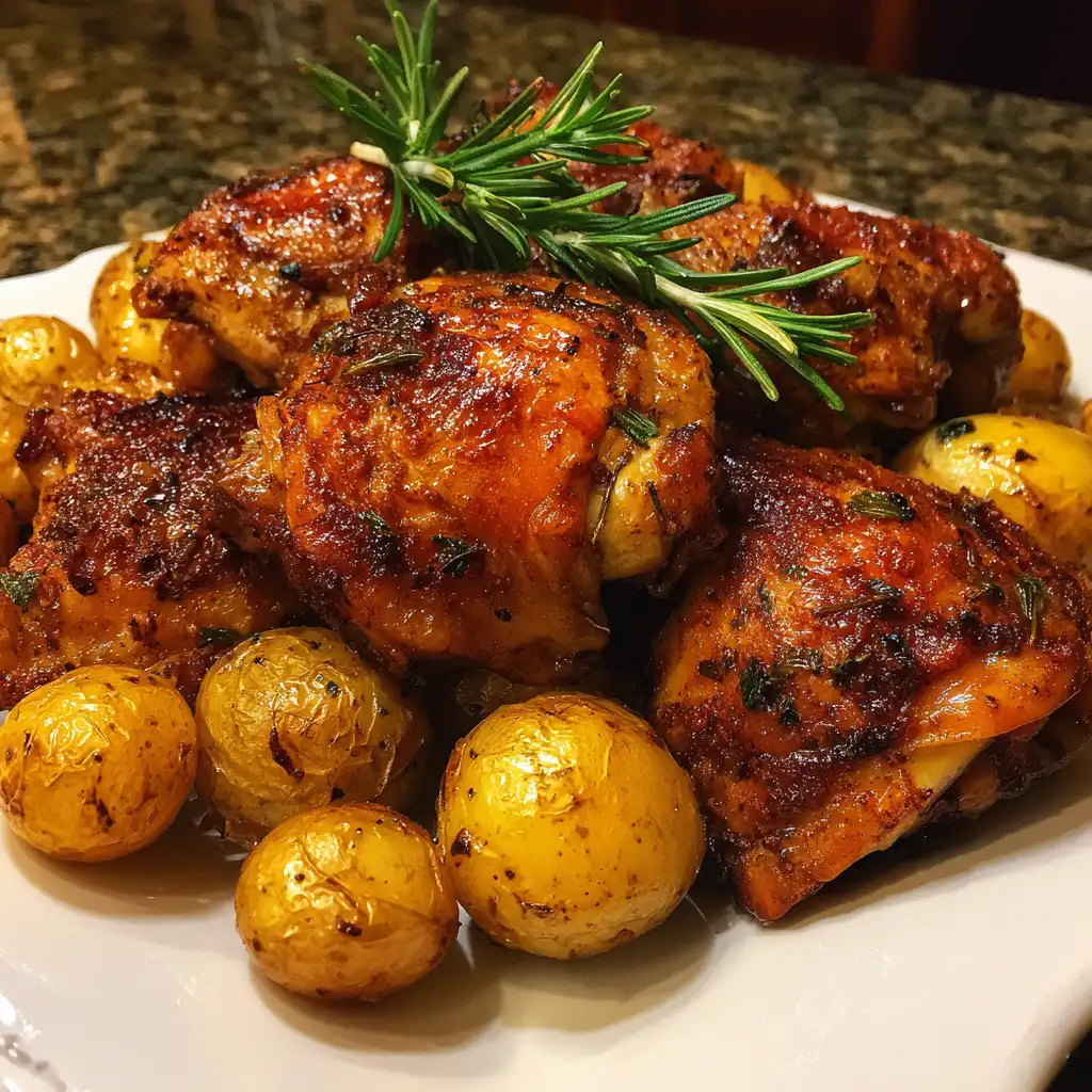Air fryer chicken and potatoes recipe for a quick meal!