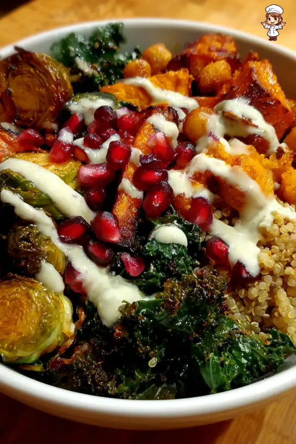 Autumn Harvest Buddha Bowl with Tahini Dressing delights!