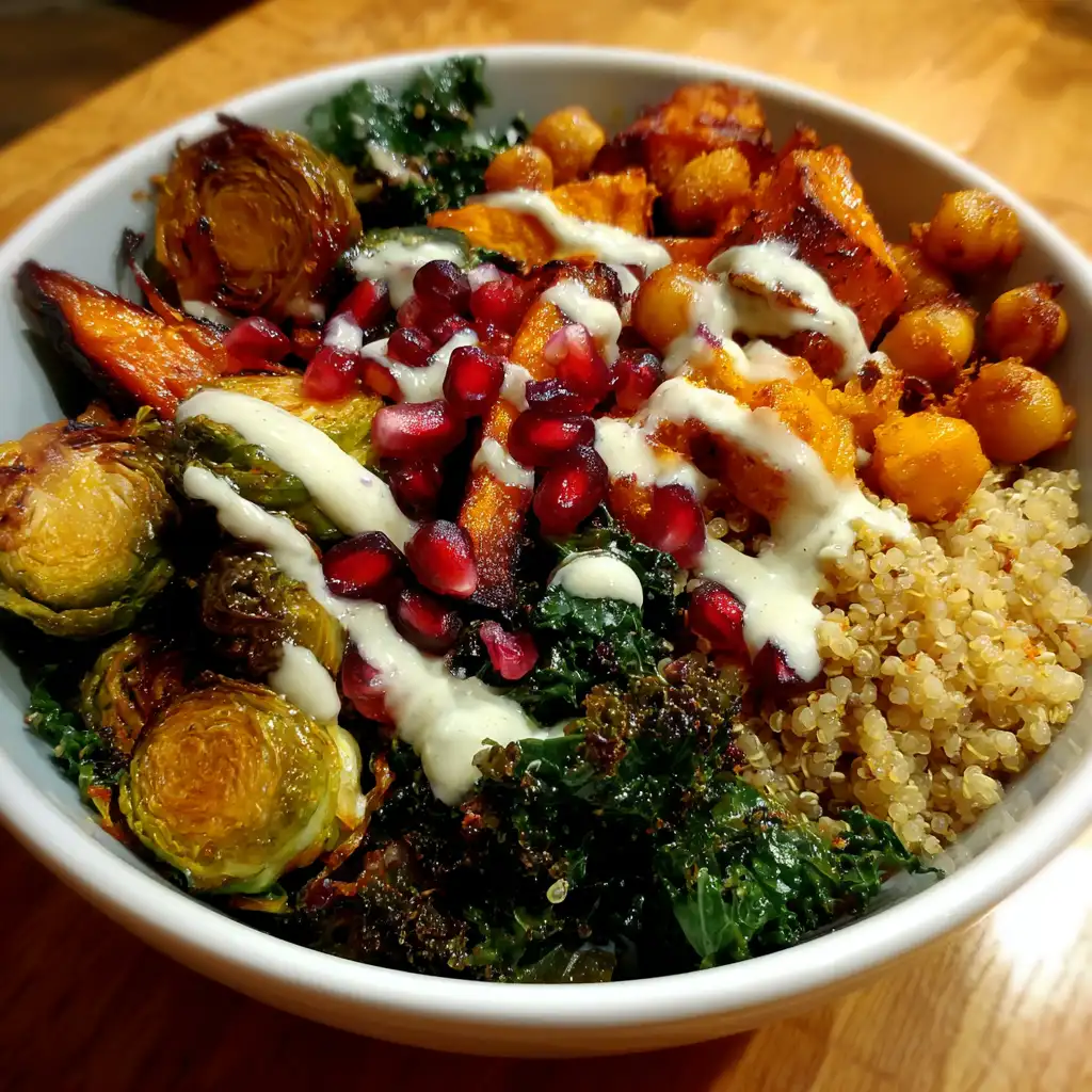 Autumn Harvest Buddha Bowl with Tahini Dressing delights!