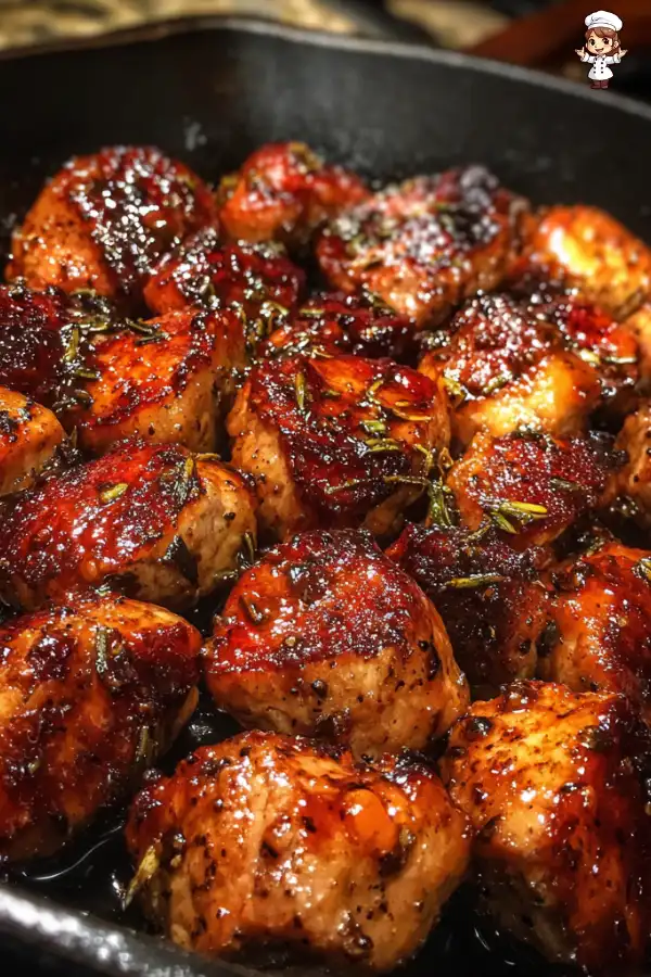 Balsamic roasted pork nuggets are a must-try delight!