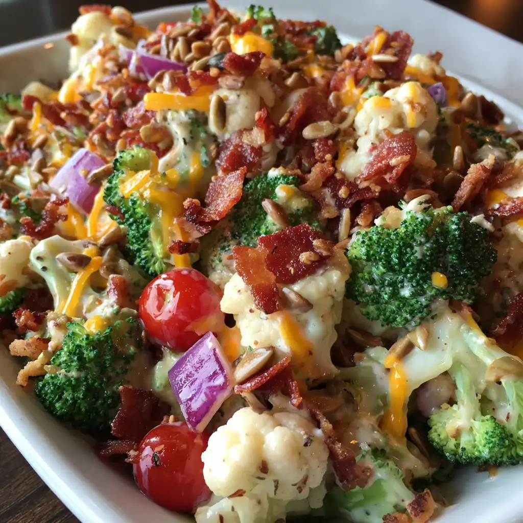 Broccoli cauliflower salad recipe that everyone loves!
