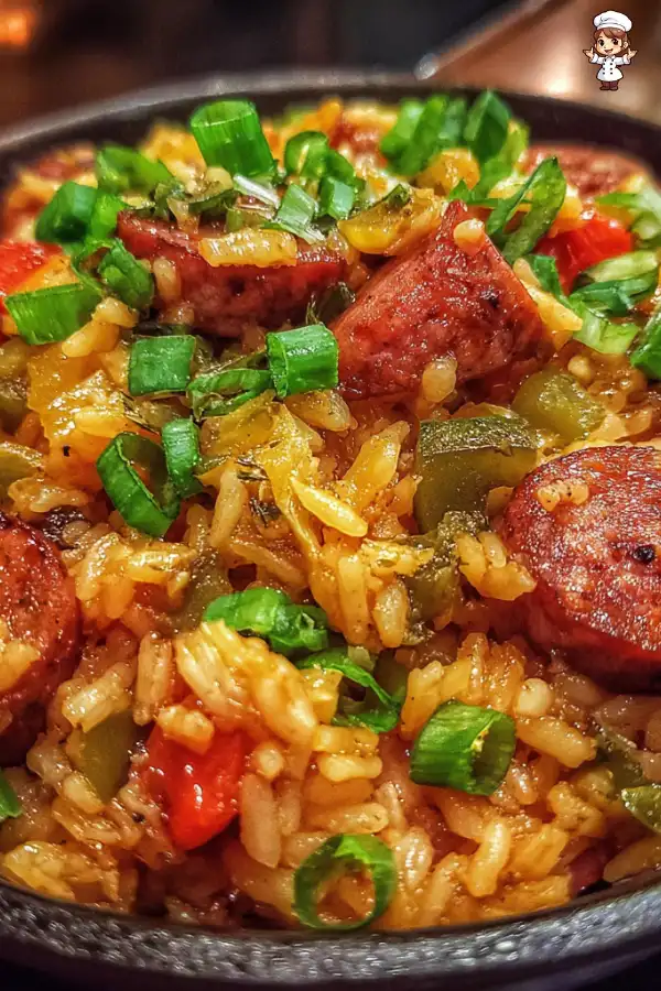 Cajun sausage and rice skillet is a must-try dish!