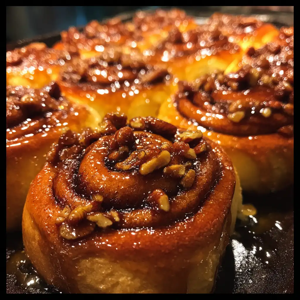Caramel Pecan Sticky Buns with Maple Drizzle