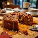 Carrot Pecan Sticky Pudding with Brown Sugar Cream
