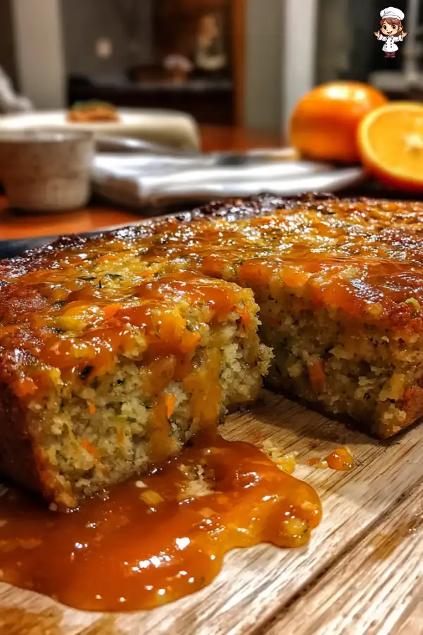 Carrot Zucchini Pudding with Orange Ginger Sauce delights!