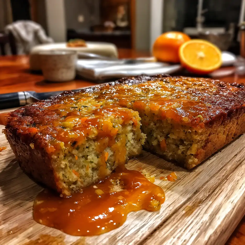 Carrot Zucchini Pudding with Orange Ginger Sauce delights!