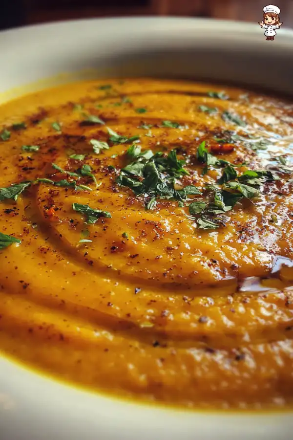 Carrot and Lentil Soup with Warm Spices