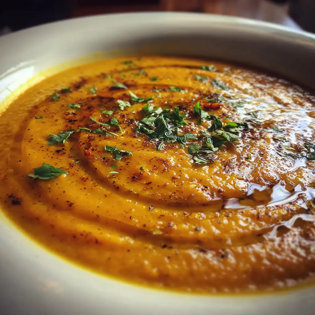 Carrot and Lentil Soup with Warm Spices