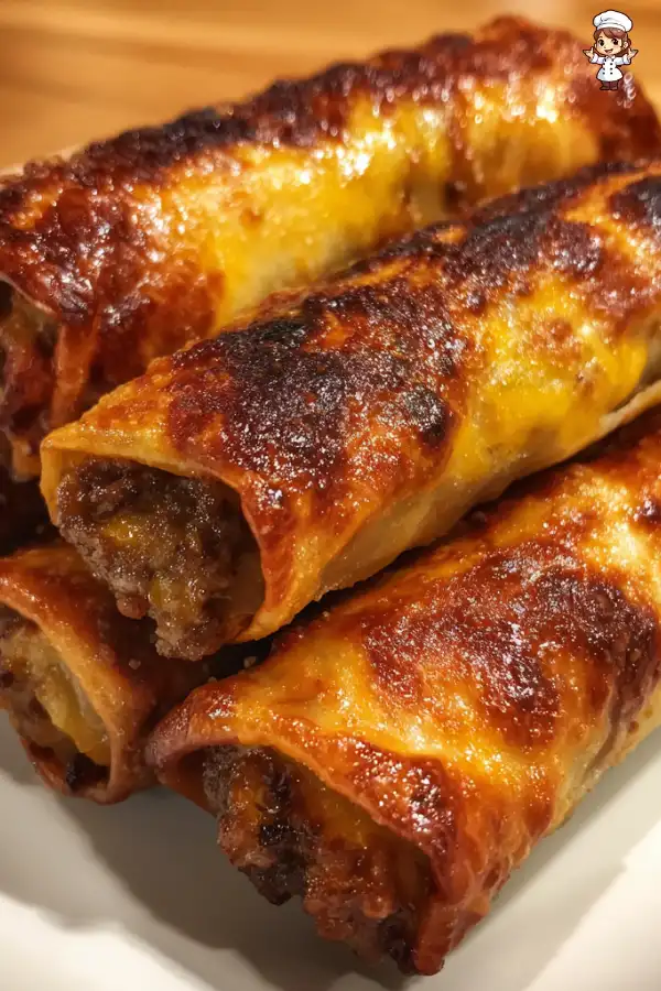 Cheeseburger egg rolls recipe