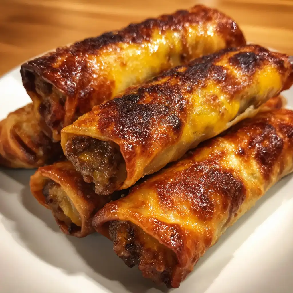 Cheeseburger egg rolls recipe