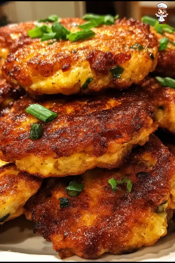 Cheesy chicken fritters recipe