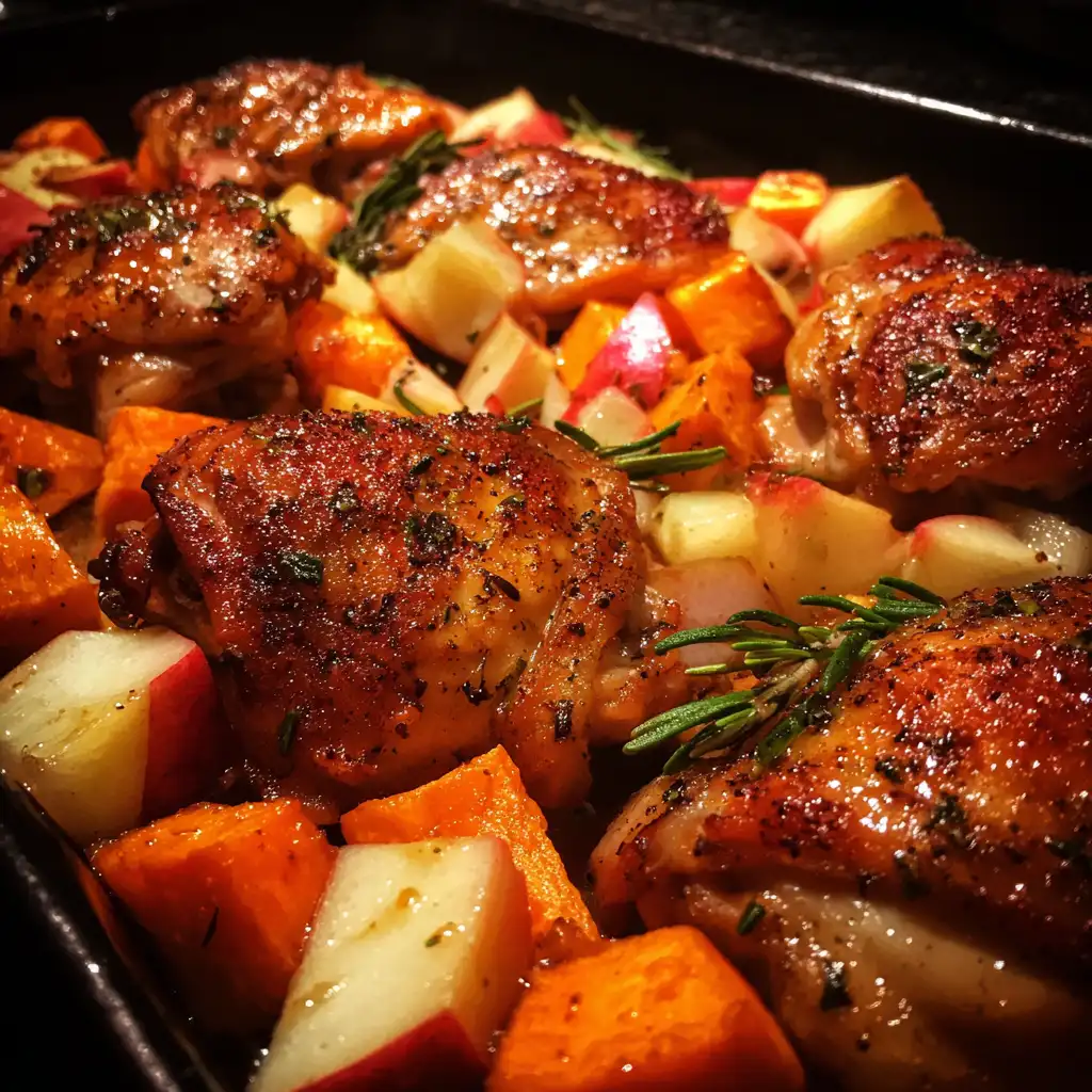 Chicken Apple Sweet Potato Sheet Pan Dinner is a must-try!
