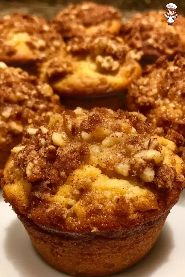 Cinnamon Pear Muffins with Walnut Topping
