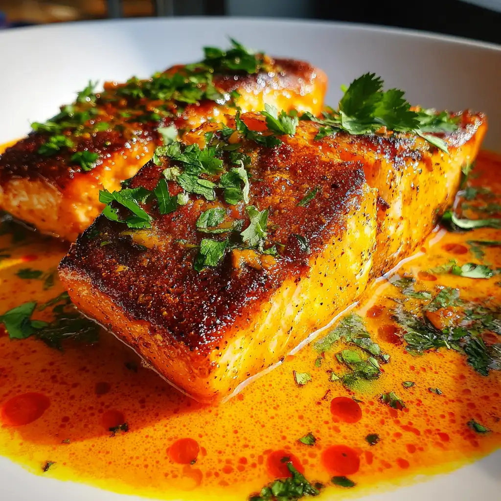 Coconut curry salmon with garlic butter recipe delights!