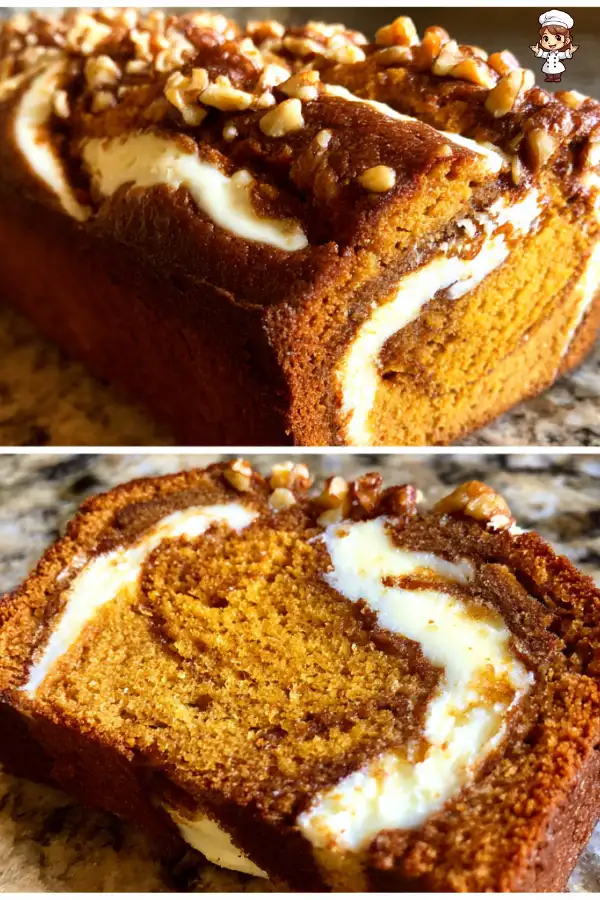 Cream Cheese Swirl Pumpkin Bread