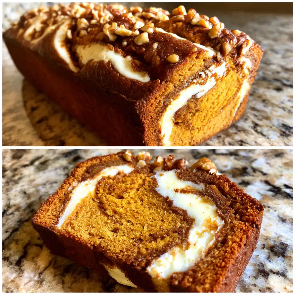 Cream Cheese Swirl Pumpkin Bread