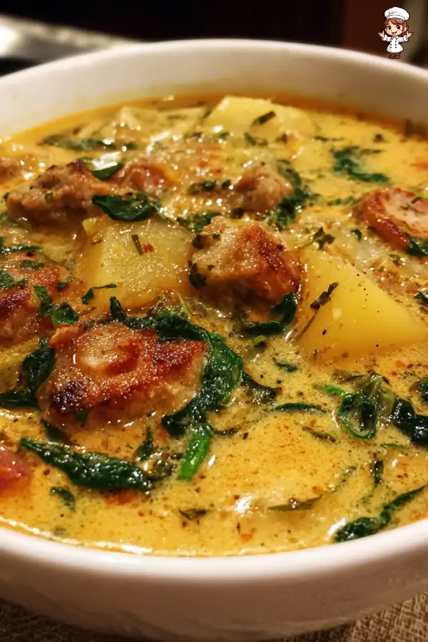Creamy sausage and potato soup is your new favorite dish!