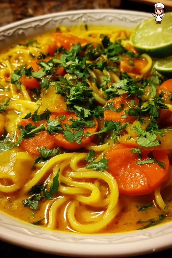 Curry coconut noodle soup recipe that delights your taste buds!