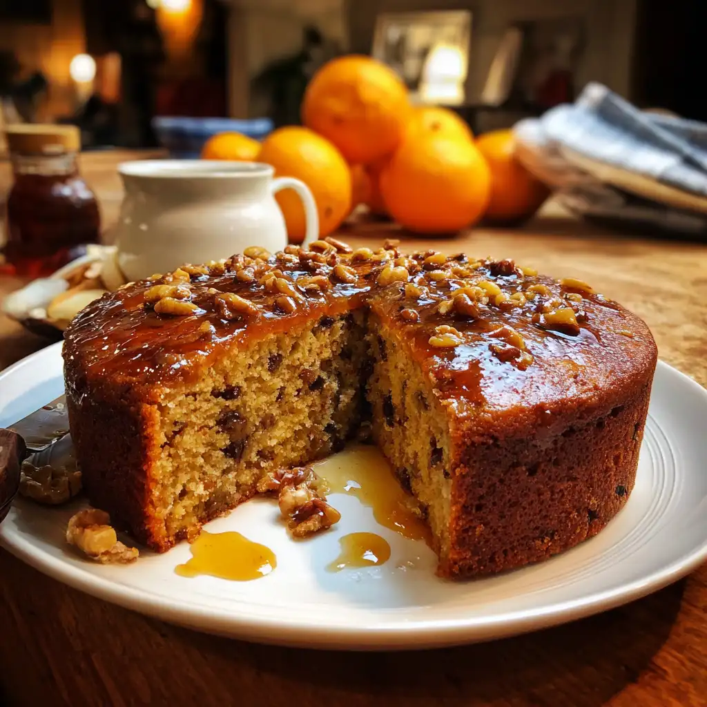Date Walnut Cake with Orange Blossom Syrup Recipe