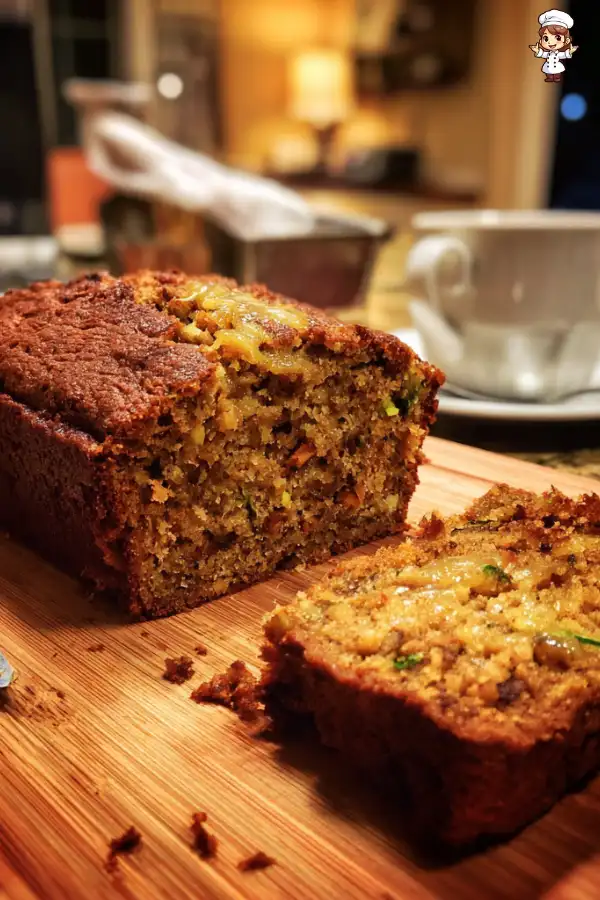 Dense Date and Zucchini Loaf with Ginger Sauce