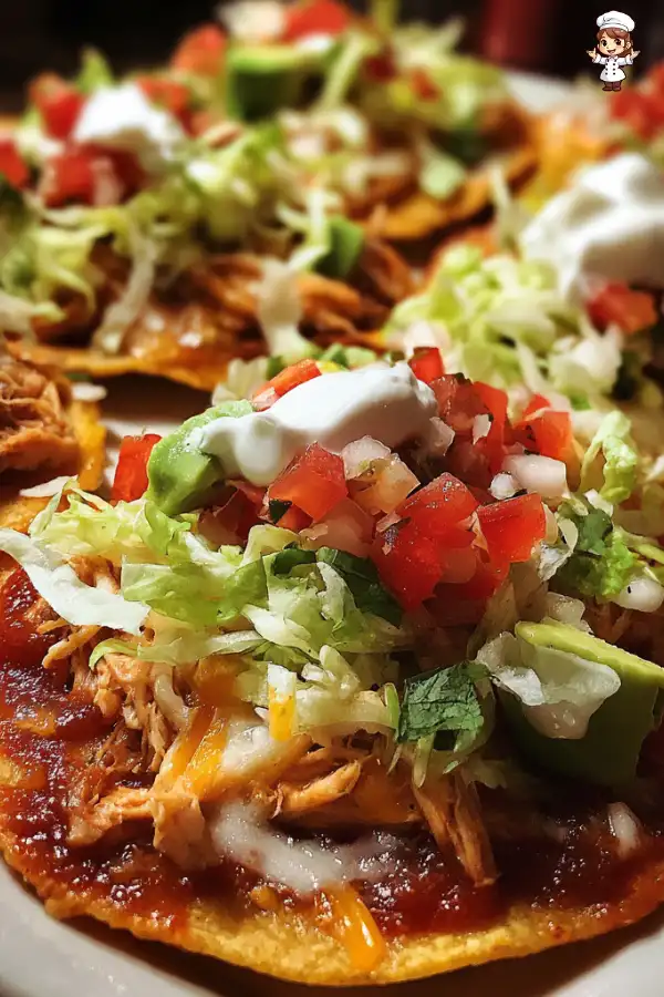 Easy chicken tostadas are a quick and tasty meal!