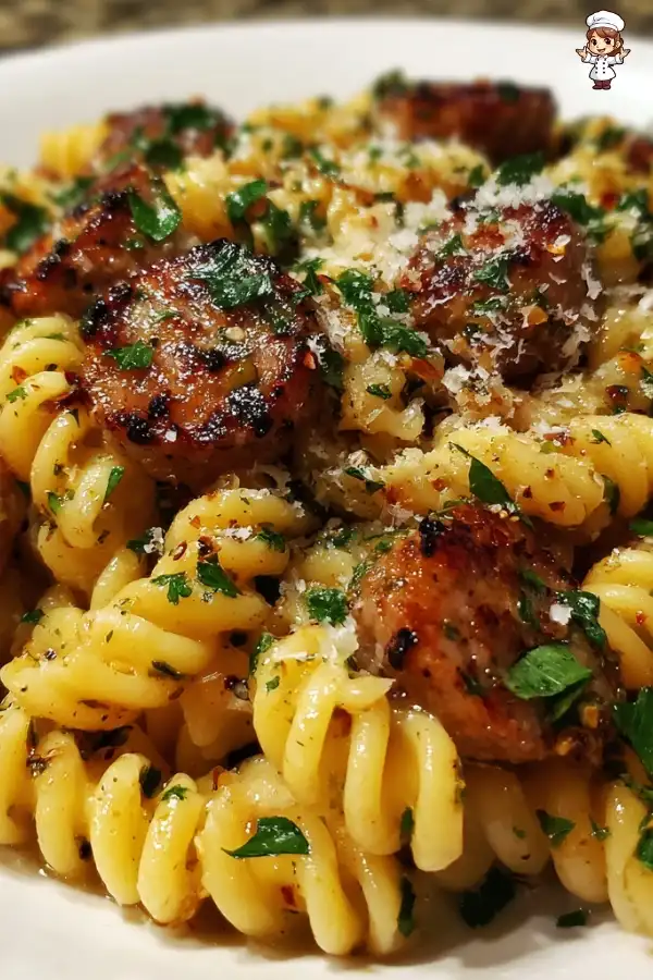 Garlic butter sausage pasta recipe