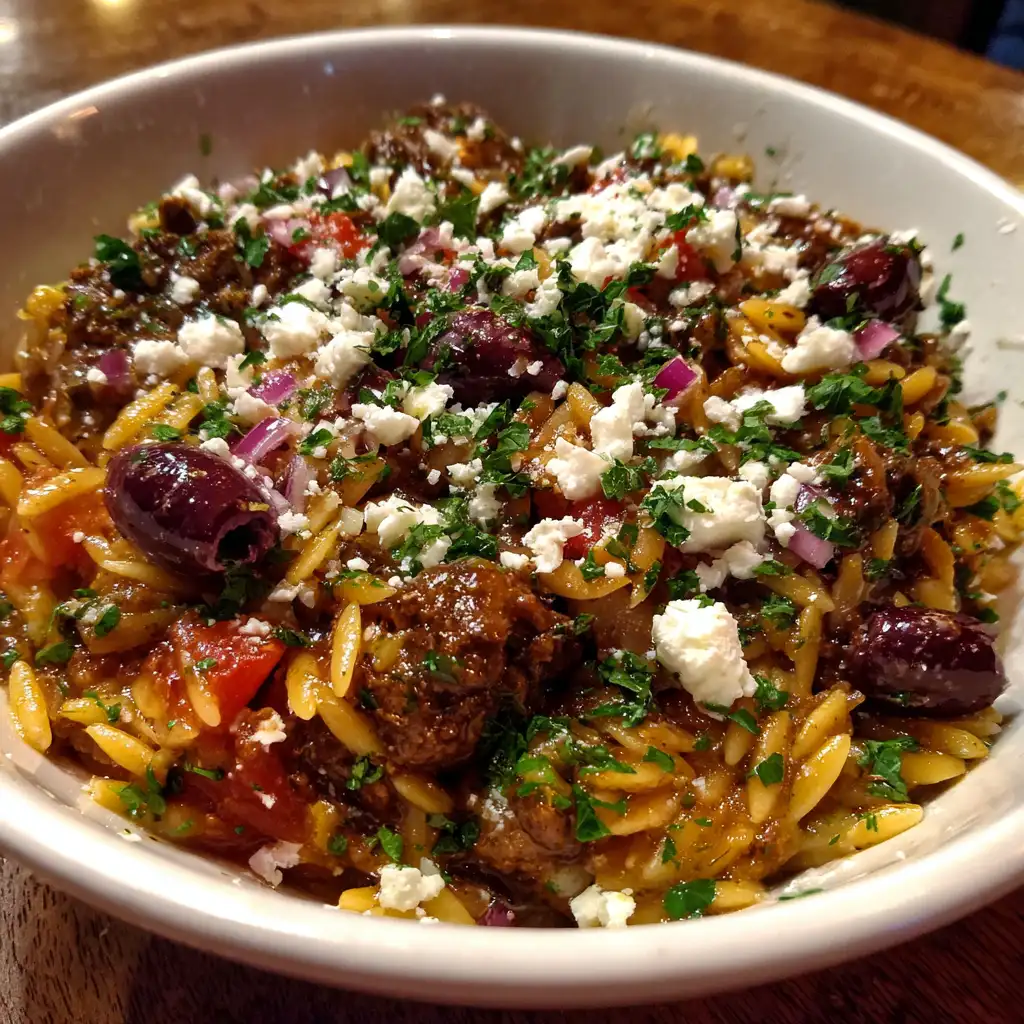 Greek Beef Orzo Pasta Recipe