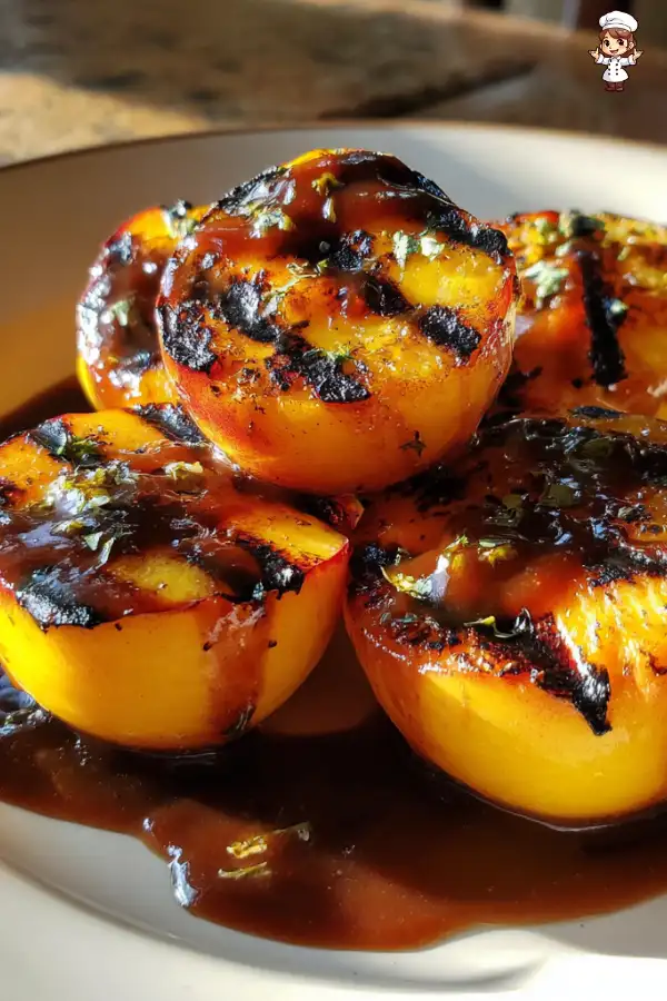 Grilled Peaches with Bourbon Caramel