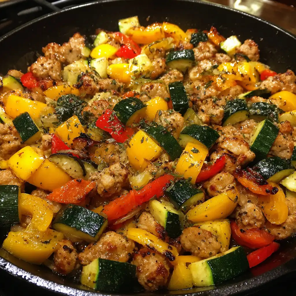 Ground turkey and zucchini skillet is a must-try dish!