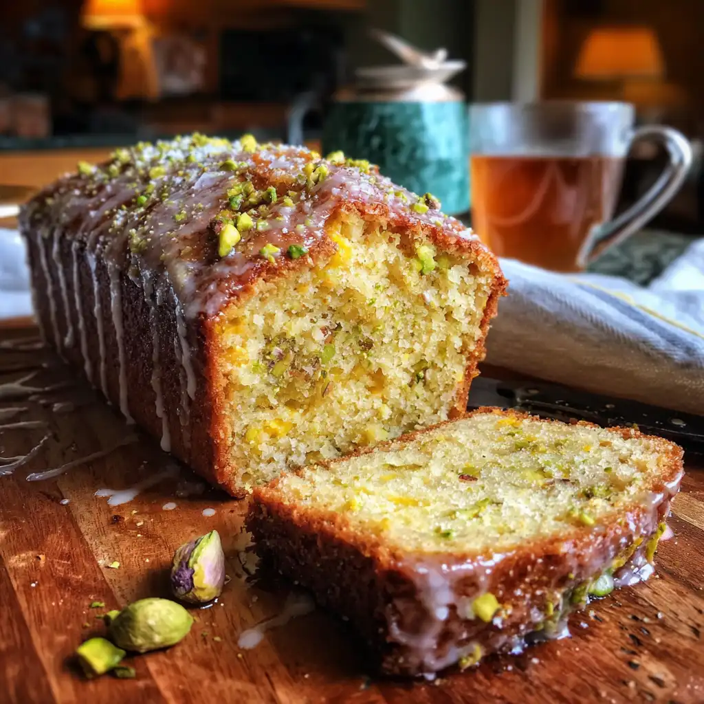 Lemon Almond Pistachio Tea Loaf