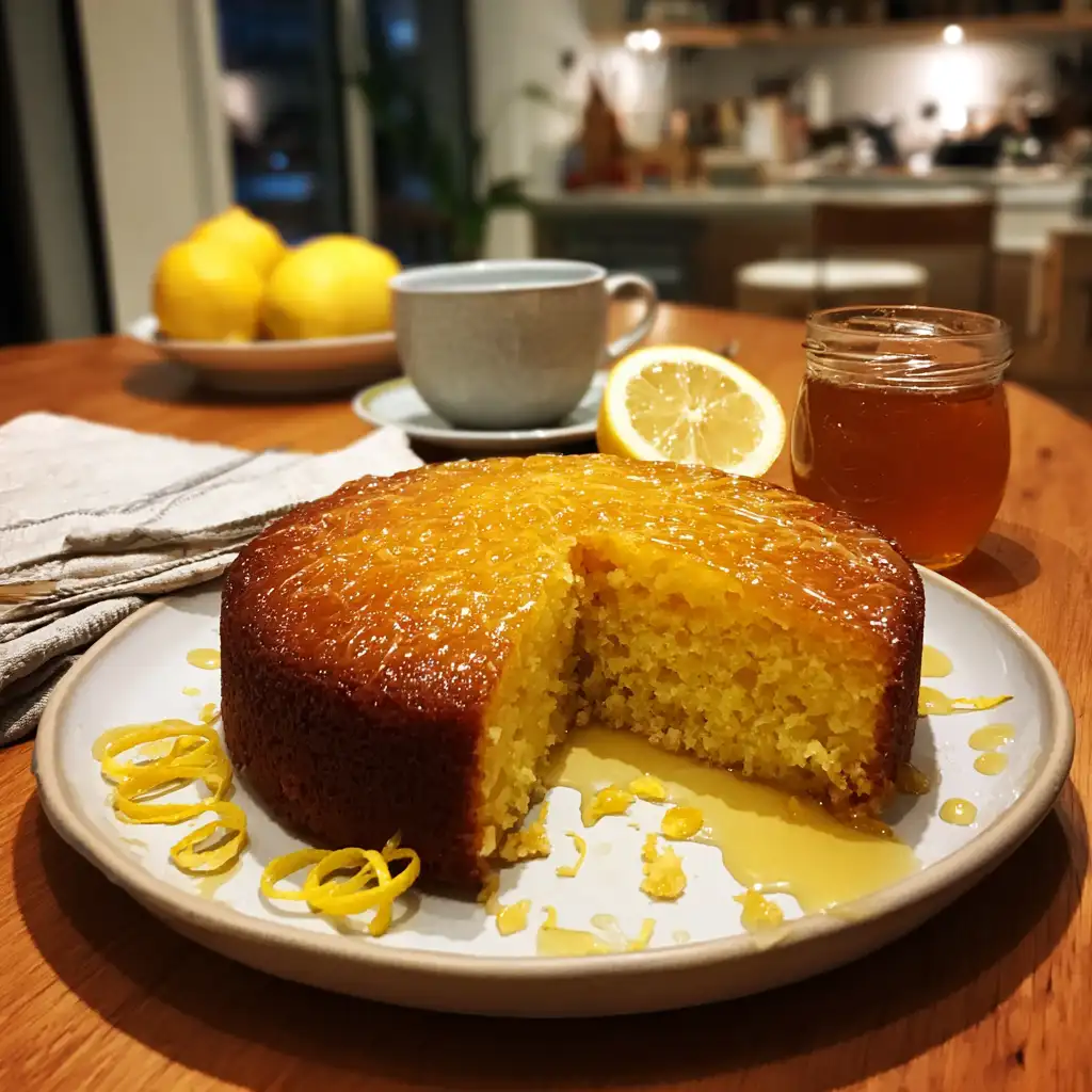 Lemon and Yogurt Semolina Cake with Honey Syrup