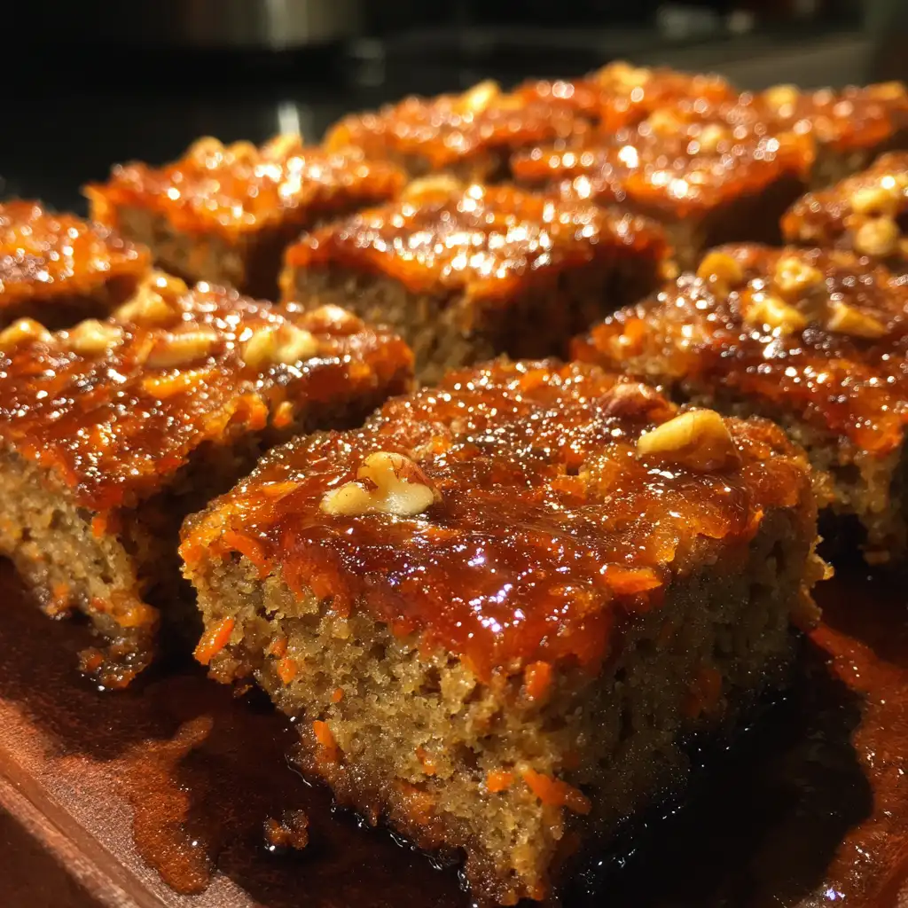 Maple Glazed Carrot Cake Bars