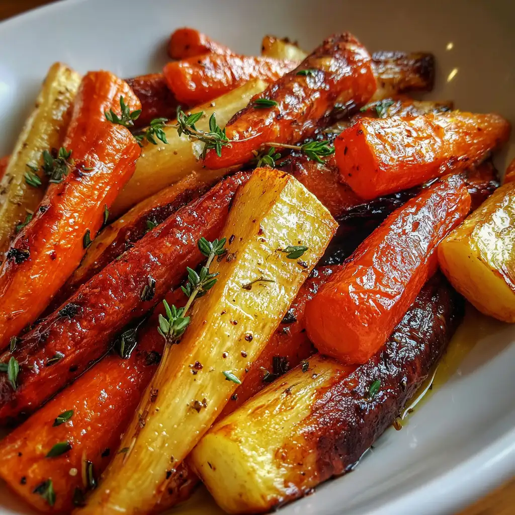 Maple Glazed Roasted Carrots and Parsnips are irresistible!