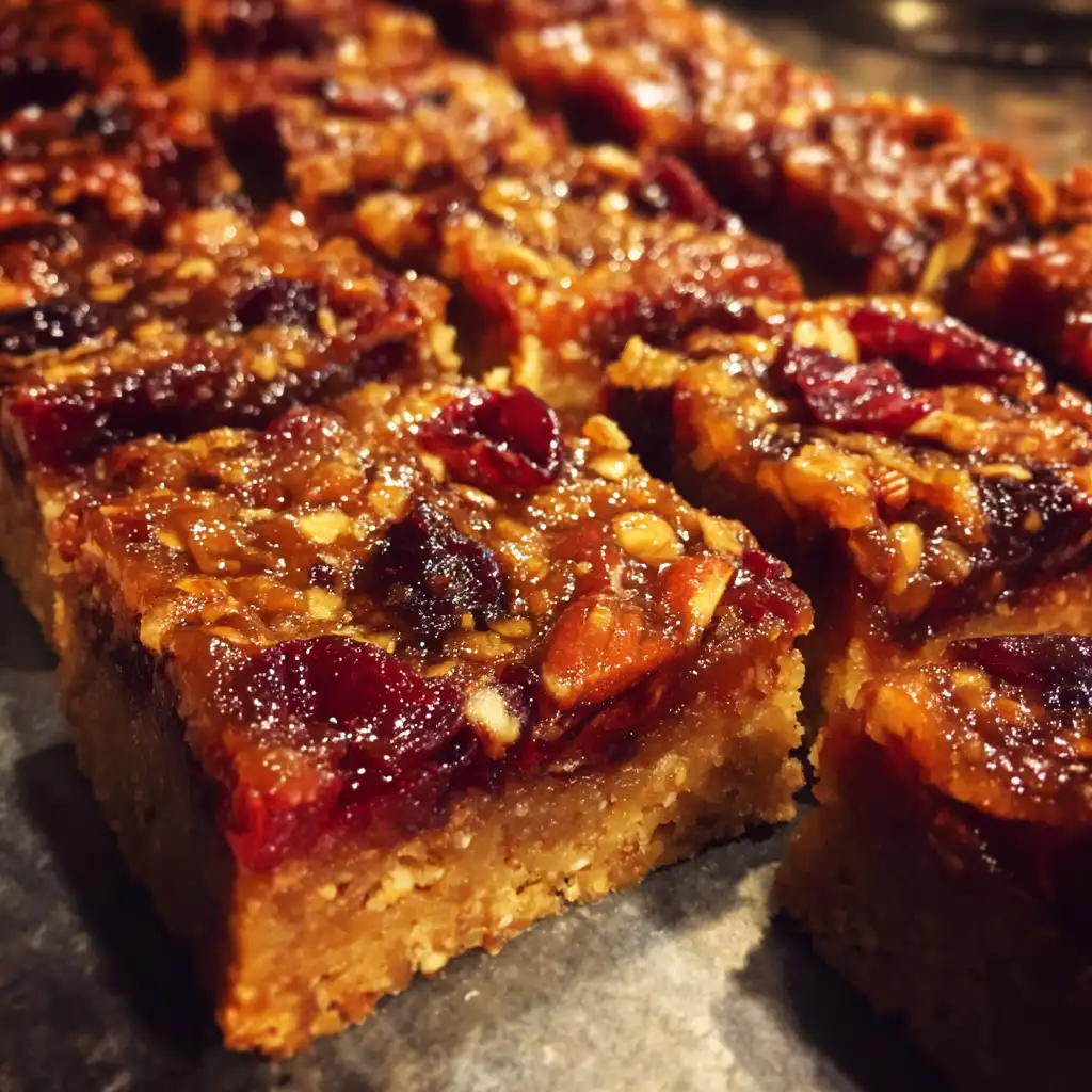 Maple Pecan and Cranberry Bars