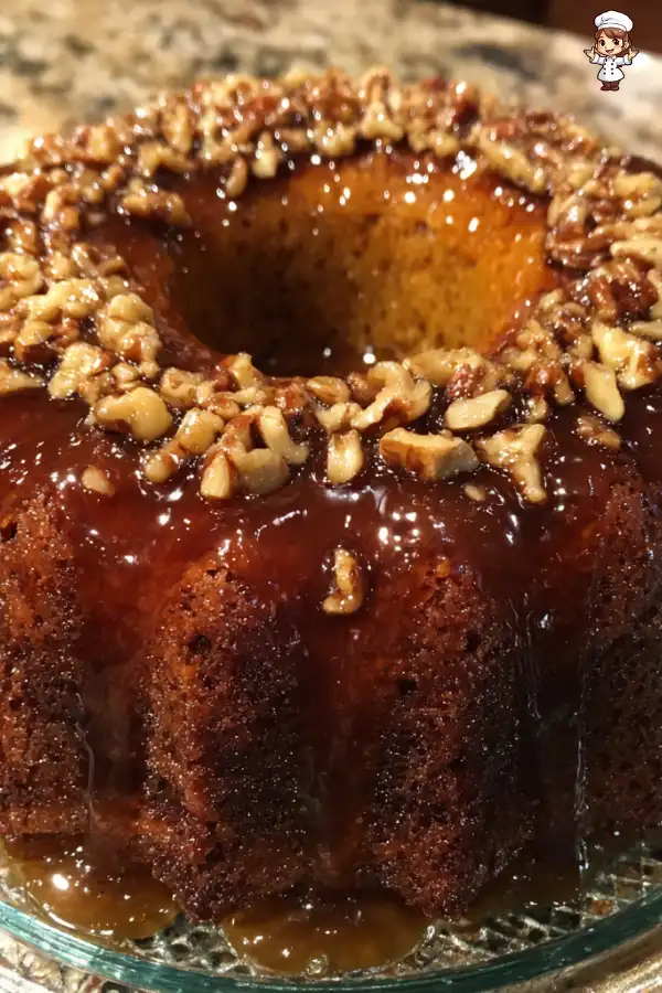Maple Walnut Cake with Brown Sugar Glaze