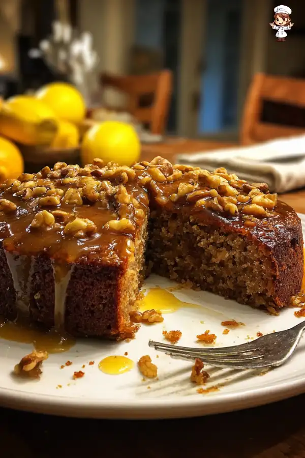Molasses Date Cake with Walnuts and Citrus Syrup delights all!