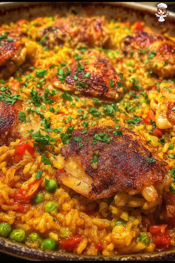 One-pan Spanish chicken and rice is a must-try dish!