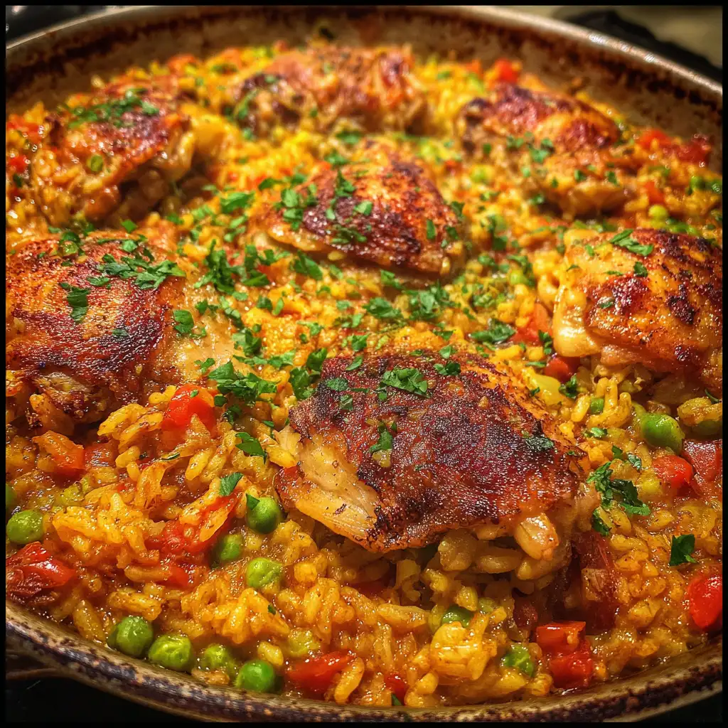 One-pan Spanish chicken and rice is a must-try dish!