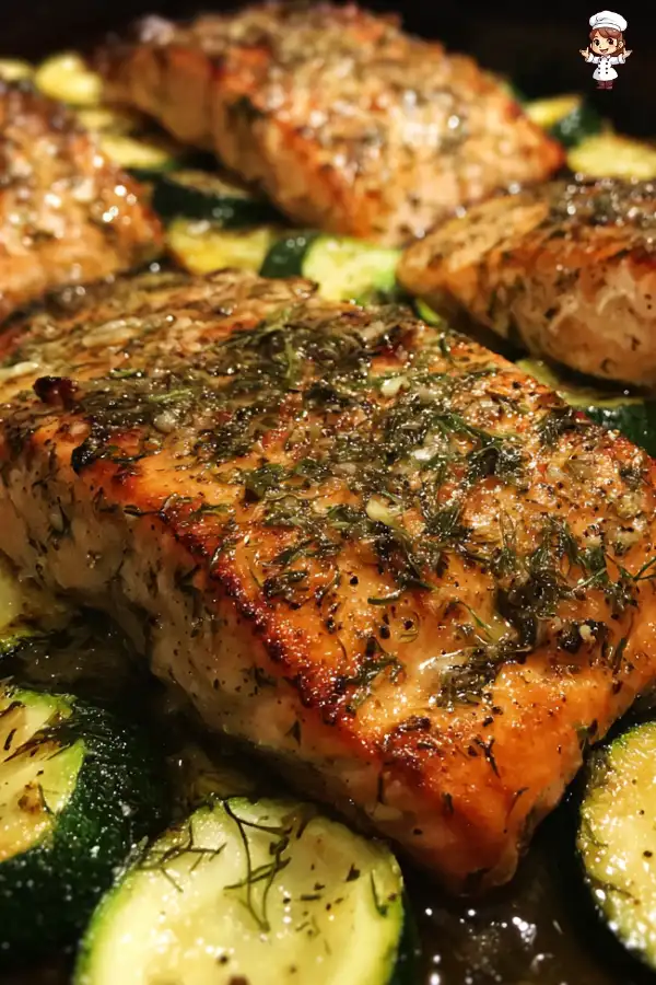 One-pan lemon herb salmon with zucchini is a must-try!