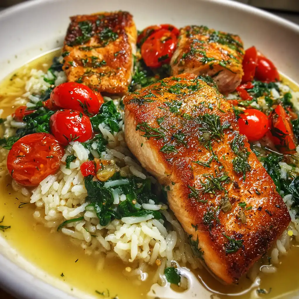 One-pot salmon and rice recipe that delights every bite!