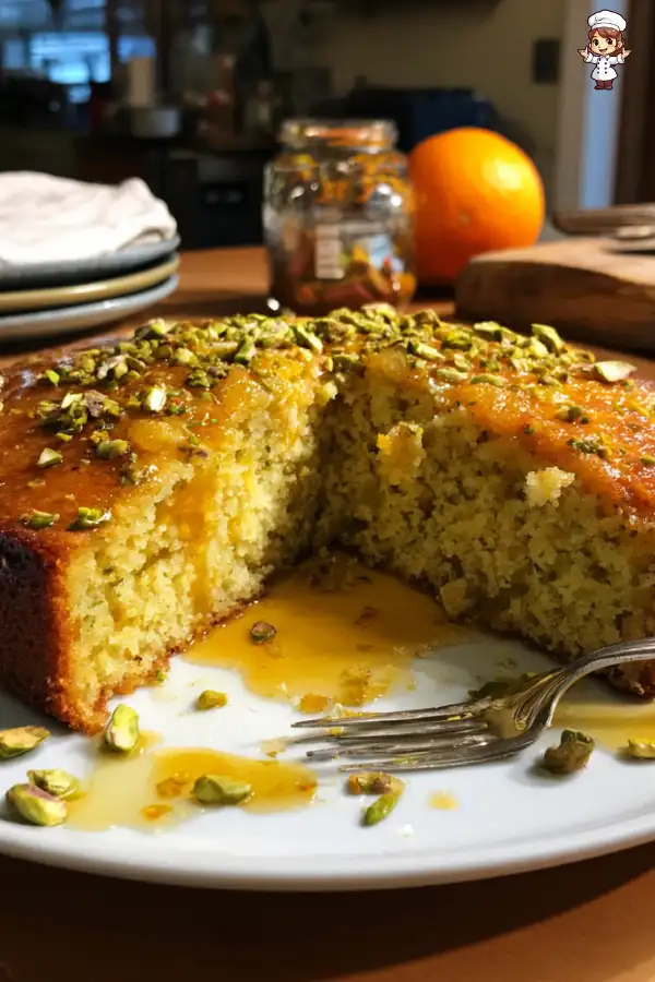 Orange Blossom and Pistachio Cake with Saffron Syrup